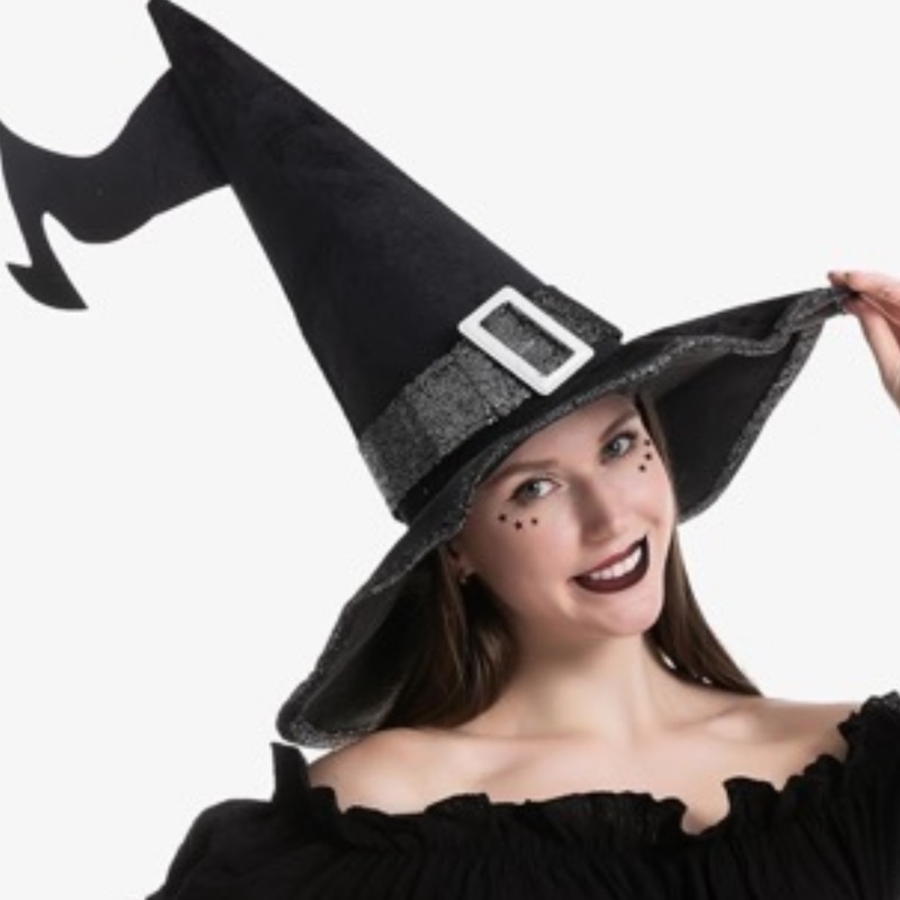 ❗️Halloween Black Witch Hat with Buckle - Picture 7 of 8